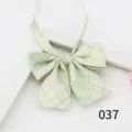 Green plaid JK uniform bow tie, Japanese style student cute collar accessory for women. - 037