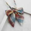 Japanese JK uniform plaid bow tie, sharp angle sailor bow, cute preppy style accessory. - Style 029