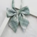 Green plaid JK bow tie Japanese sailor uniform collar accessory sweet cute daily outfit styling - Style 030