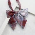 Japanese style JK uniform plaid bow tie, red and blue sharp corner sailor collar ribbon. - Color 032