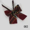 JK Plaid Bow Tie Japanese School Uniform Bowtie Dark Red Green Ribbon Accessory Item - Color 063