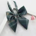 Green plaid JK uniform bow tie, Japanese style pointed collar ribbon for sailor suit. - Color 036