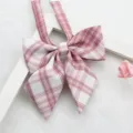 Pink Plaid JK Uniform Bow Tie Japanese Sailor Collar Ribbon Sweet College Style Accessory - Color 040