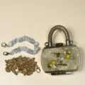 Elegante Mini Abendtasche mit Kristallperlen und Goldkette Riemen Damen Handtasche Party - Stil A033 / Gold