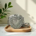 Mini Strass Acryl Hartschale Clutch Umhängetasche, schicke glitzernde Abendtasche. - A061 Silber