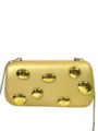 Goldene Acryl Handtasche für Damen mit goldenen Metallic Nieten und eleganter Metallkette. - Gold