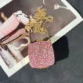 Mini Acryl Strass Abendtasche mit Metallkettenriemen für Damen Party Mode elegant chic. - A106 Rosa
