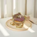 Rhinestone shoulder crossbody chain bag mini acrylic box clutch luxury evening handbag for women - Pink