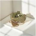 Sparkling Rhinestone Acrylic Clutch Bag Luxury Mini Crossbody Chain Shoulder Evening Bag - Gold