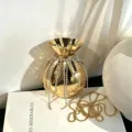 Goldene metallische Abend-Umhängetasche mit funkelnden Strassfransen und schicker Kette. - Sphärischer Stil (A131) / Gold