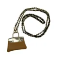 Mini sac à main en cuir PU avec chaîne, élégant sac bandoulière pour femmes top - Marron