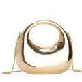Schicke goldene Acryl Mini Umhängetasche mit Kette für Damen modische Handtasche neu. - Gold
