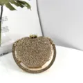Goldene Kristall Apfel Clutch Tasche für Damen, glänzende Strass Mini Abendtasche mit Griff. - Apfel / Gold