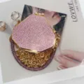 Rosa Strass Sechseck Abendtasche mit Goldkette, elegante Damen Clutch Handtasche. - Rosa (A170)