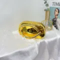 Goldene metallische Acryl Abendtasche Clutch für Damen, glänzende Umhängetasche für Party und Hochzeit. - Glänzendes Gold