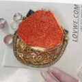 Glänzende rote Strass-Sechseck-Abendtasche Clutch mit goldener Kette für Frauen. - Orange (A170)