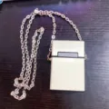 2024 new style women mini square bag metallic texture chain crossbody bag stylish chic accessory - Brushed Gold