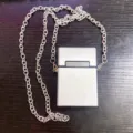2024 New Metal Chain Mini Bag Fashion Crossbody Bag Portable Purse Silver Case Chic - Silver Brushed