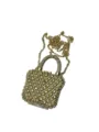 Elegante goldene Strass-Schloss-Ketten-Umhängetasche, stilvolle kleine Tasche für Damen. - Vertikaler Quadratischer Stil (A077-4) / Gold