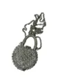 Silber Strass Schloss Umhängetasche, Glänzende Kristall Vorhängeschloss Handtasche - Halbkreis-Stil (A077-5)