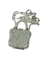 Silberne Strass Vorhaengeschloss Kette Tasche, glaenzende Kristall Umhaengetasche Damen. - Vertikaler Quadratischer Stil (A077-8)
