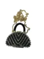 Exquisite halbrunde Strass-Abendtasche mit goldener Kette, perfekt für Partys und Events. - Langer Halbkreis-Stil (A077-10)