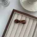 Schildpatt Schleife Haarspange, französischer kleiner Acetat Entenschnabel Clip, Haarschmuck. - Blau Braun