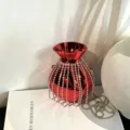 Rote glänzende Strass-Quasten-Umhängetasche, luxuriöse Abend-Bonbontasche, Nischen-Designerhandtasche. - Bonbon-Stil (A132) / Rot