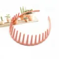 Pink wavy tooth headband for women, anti-slip hair hoop for daily face washing and styling. - Braided Wave Style (F-091) / Pink