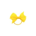 Élastique à cheveux nœud papillon en ruban gros-grain jaune 6cm pour jolies filles. - Jaune