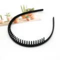 Black plastic toothed headband anti-slip matte hair hoop for daily face washing hair styling - F-088-Black
