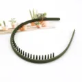Dark green frosted toothed headband anti-slip hair hoop daily hair accessories stylish - F-088-Mustard Green