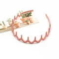 Details of pink wavy teeth non-slip frosted hairband, perfect for daily makeup and face wash. - Wave Tooth Comb Style (F-090) / 1 Piece / Pink