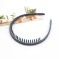 Korean style toothed non-slip hair hoop dark grey matte headband for daily washing face - Woven Texture Style (F-089) / 1 Piece / Slate Gray