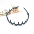 Korean style wave toothed anti-slip frosted hairband for daily makeup face washing accessories - Style F-090 / 1 Piece / Slate Gray