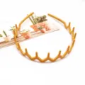 Yellow wavy matte headband with teeth, anti-slip hair hoop for women makeup and face washing. - Style F-090 / 1 Piece / Turmeric