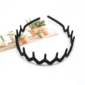 Black wavy non-slip teeth headband for women daily makeup face washing hair accessory detail - Matte Wave Style (F-090) / Matte Black