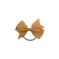 Joli élastique à cheveux nœud en ruban gros-grain unicolore pour enfants, accessoire tendance. - Couleur caramel