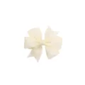 Détail en gros plan du nœud papillon en ruban gros-gros blanc cassé pour cheveux. - 12#