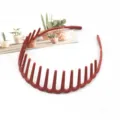 Red plastic wave tooth headband non-slip hair hoop for women face washing daily wear hair accessories - Wave Style (F-091) / 1 Piece / Orange Red