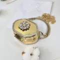 Mini goldene Strass Acryl Clutch Tasche Damen Mode Luxus Abend Party Umhängetasche Schultertasche - Sechseck-Strass (Stil 2) / Gold