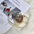Kleine Mini Strass Herz Umhaengetasche mit eleganter Perlenkette fuer Damen Modestil. - Künstliche Perle Stil 2 (A186) / Gold
