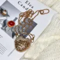 Kleine goldene Strass Herz Gitter Umhängetasche Kettenbeutel schick Mode Handtasche Damen - Kette Stil 2 (A186) / Gold