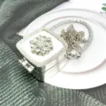 Borsa pochette quadrata in strass argento, borsa a tracolla con catena di cristalli brillanti - Strass Quadrato (Stile A1) / Argento