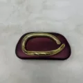 Burgundy mini evening clutch bag with golden irregular metal handle, vintage style party bag. - Matte Style / Matte Burgundy