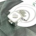 Borsa a tracolla mini cuore strass argento, scatola cosmetica catena brillante. - Strass Quadrato (Stile A3) / Argento
