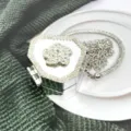 Borsa Tracolla Cuore Strass Catena Argentata Pochette Sera Borsa Donna Spalla Chic - Strass Ottagonale (Stile C2) / Argento