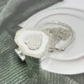 Borsa a tracolla a cuore con strass scintillanti e catena pochette cosmetica elegante. - Strass Ottagonale (Stile C5) / Argento