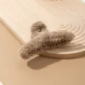 Pinza de pelo de peluche suave para mujer invierno bonito accesorio marron estilo - Pinza de Felpa Extragrande (D-223) / 13cm / Marrón