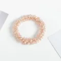 Pink crystal beaded hair tie bracelet dual use versatile hair rope ponytail holder cute accessory - Pink